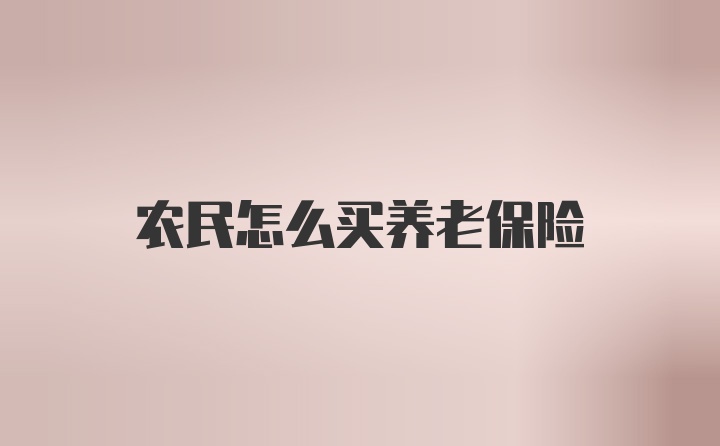 农民怎么买养老保险