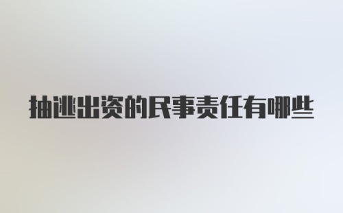 抽逃出资的民事责任有哪些