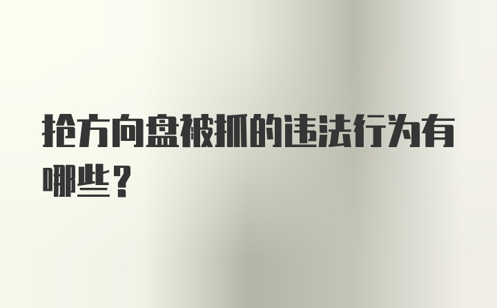 抢方向盘被抓的违法行为有哪些？