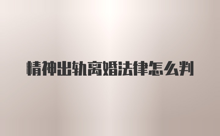 精神出轨离婚法律怎么判