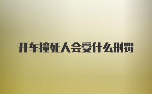 开车撞死人会受什么刑罚