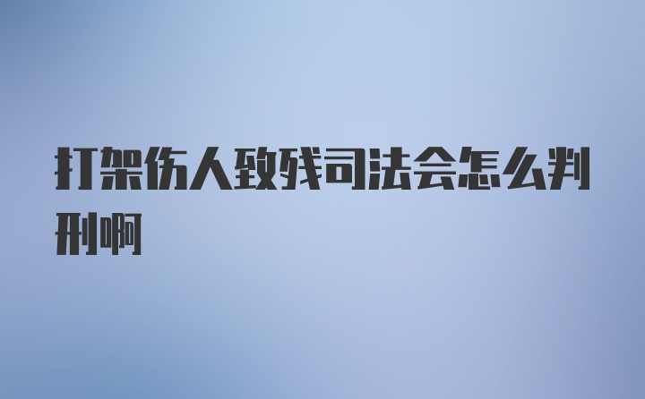 打架伤人致残司法会怎么判刑啊