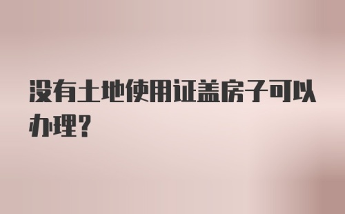 没有土地使用证盖房子可以办理？