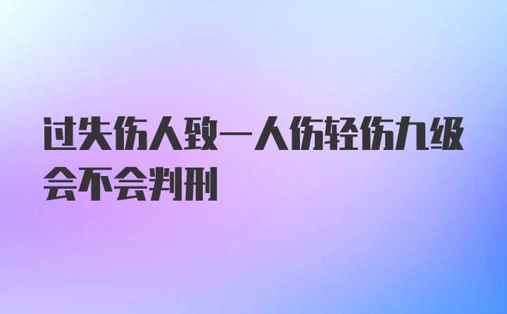 过失伤人致一人伤轻伤九级会不会判刑