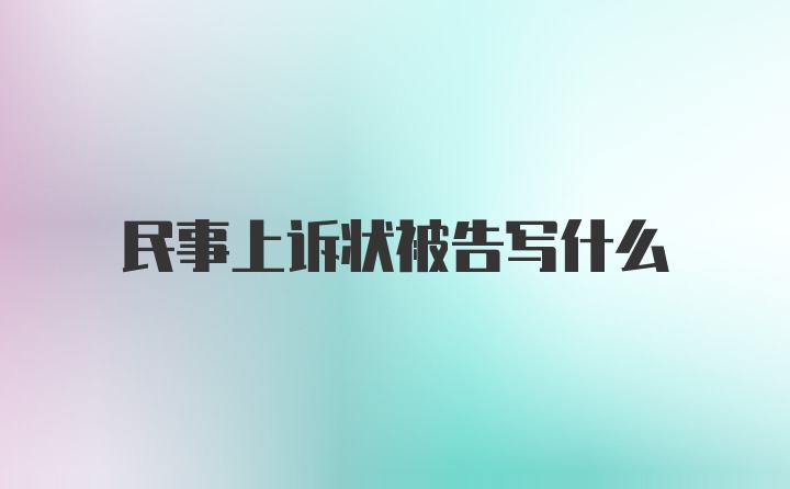 民事上诉状被告写什么