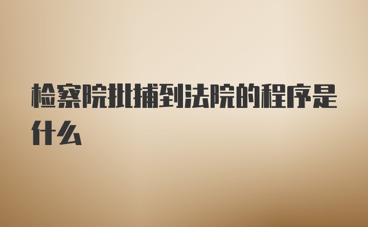 检察院批捕到法院的程序是什么