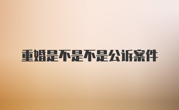 重婚是不是不是公诉案件