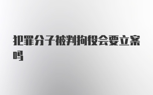 犯罪分子被判拘役会要立案吗