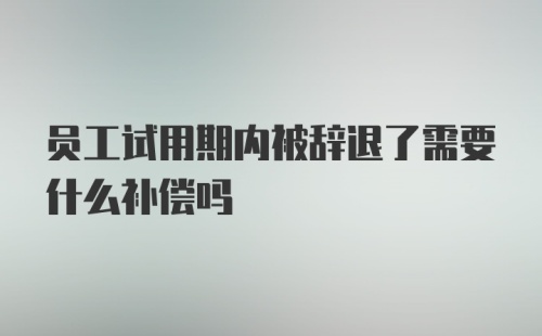 员工试用期内被辞退了需要什么补偿吗