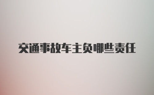 交通事故车主负哪些责任