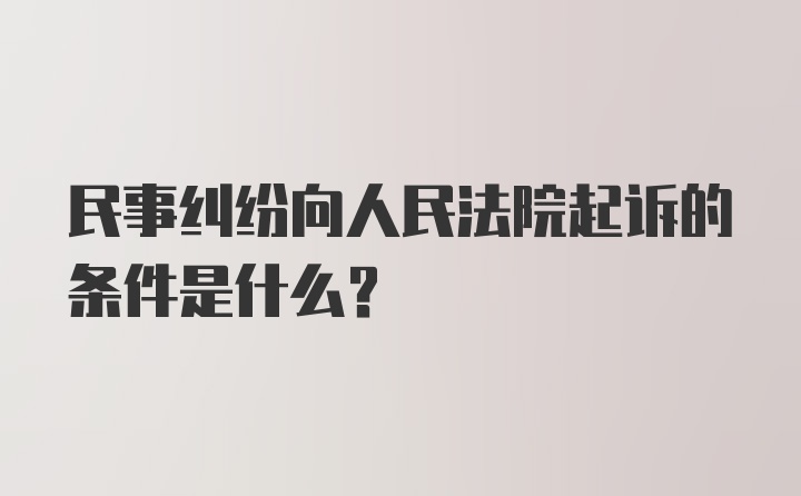 民事纠纷向人民法院起诉的条件是什么？