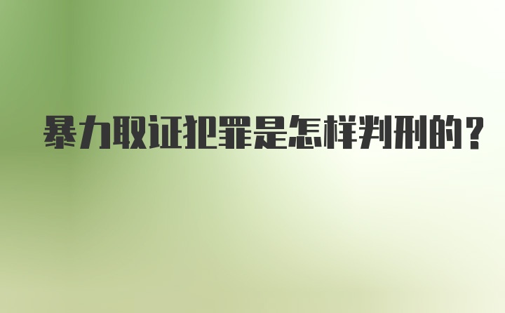 暴力取证犯罪是怎样判刑的？