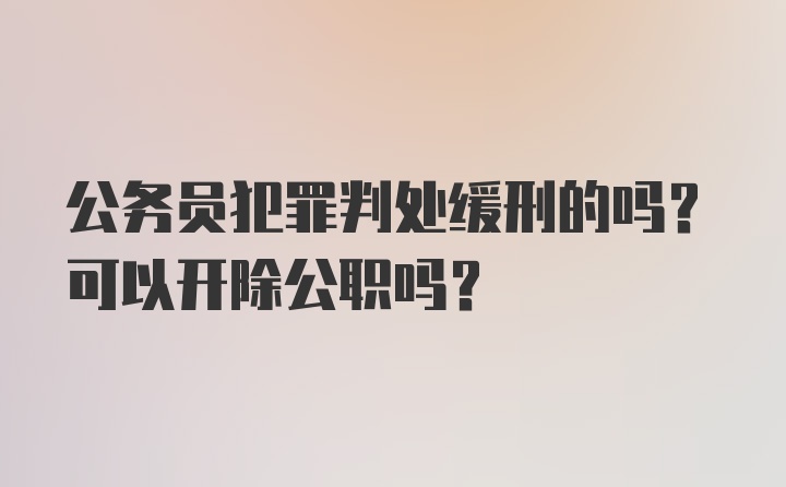 公务员犯罪判处缓刑的吗？可以开除公职吗？