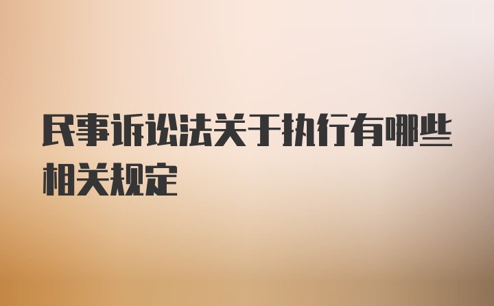 民事诉讼法关于执行有哪些相关规定