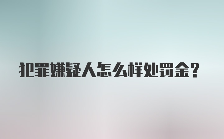 犯罪嫌疑人怎么样处罚金？