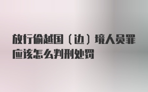 放行偷越国（边）境人员罪应该怎么判刑处罚