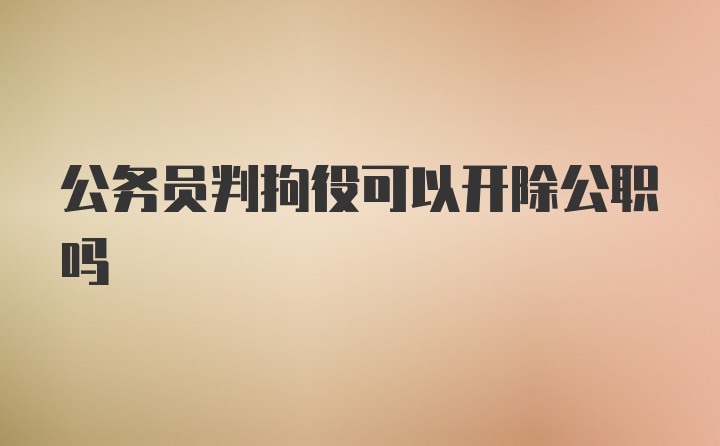 公务员判拘役可以开除公职吗