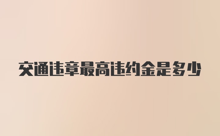 交通违章最高违约金是多少