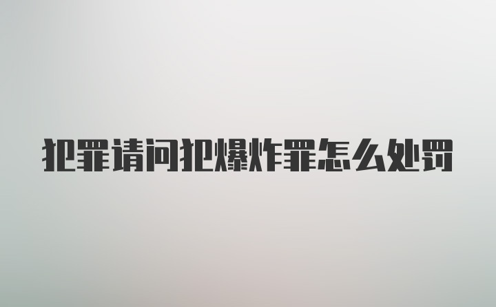 犯罪请问犯爆炸罪怎么处罚