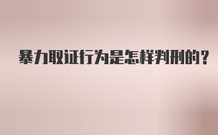 暴力取证行为是怎样判刑的？