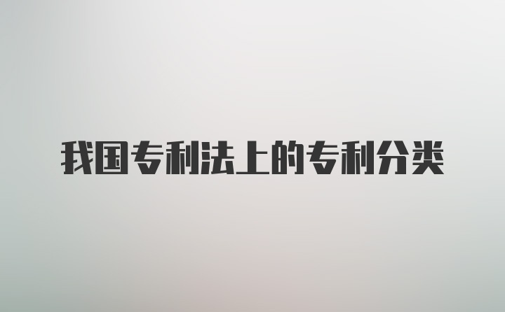 我国专利法上的专利分类