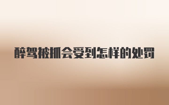 醉驾被抓会受到怎样的处罚