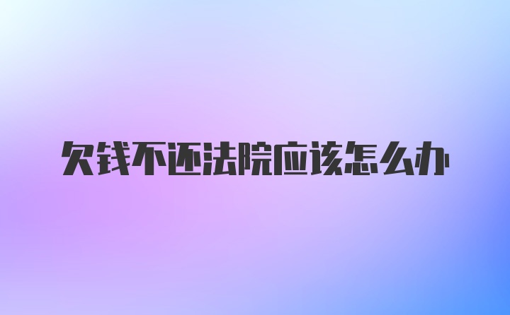 欠钱不还法院应该怎么办