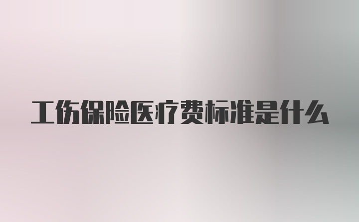 工伤保险医疗费标准是什么