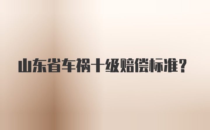 山东省车祸十级赔偿标准？