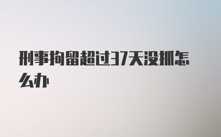 刑事拘留超过37天没抓怎么办