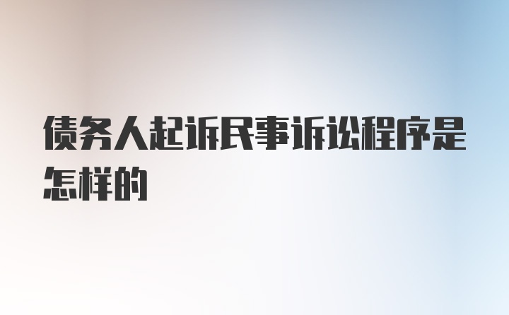 债务人起诉民事诉讼程序是怎样的