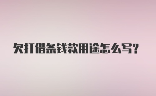 欠打借条钱款用途怎么写？