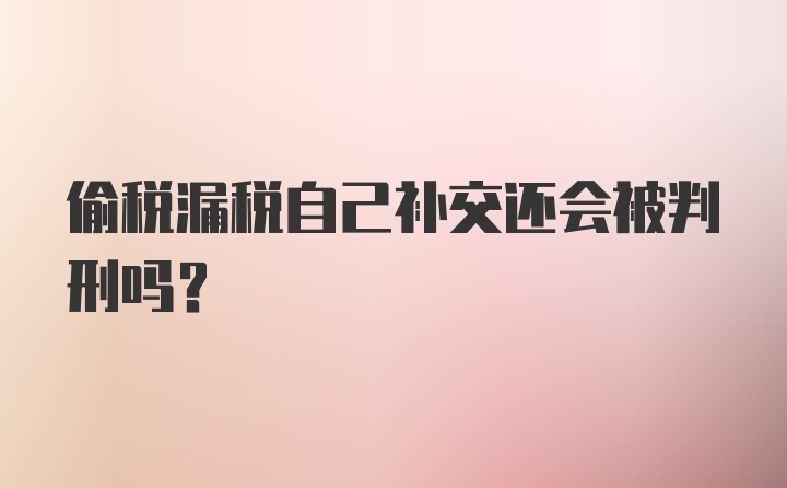 偷税漏税自己补交还会被判刑吗?