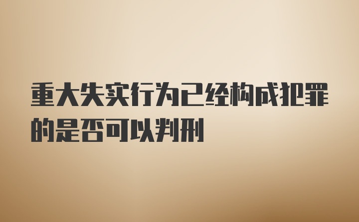 重大失实行为已经构成犯罪的是否可以判刑