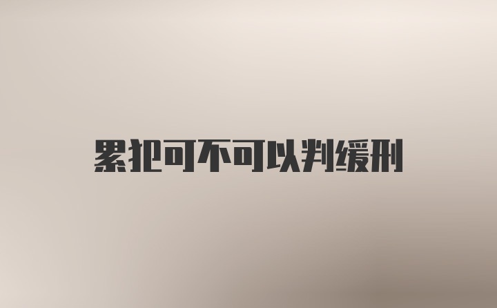 累犯可不可以判缓刑