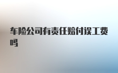 车险公司有责任赔付误工费吗