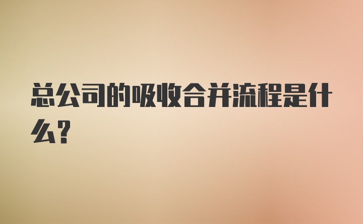 总公司的吸收合并流程是什么？