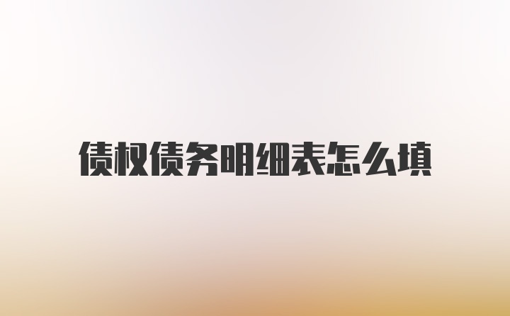 债权债务明细表怎么填