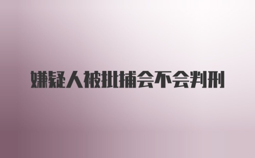 嫌疑人被批捕会不会判刑