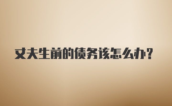 丈夫生前的债务该怎么办？