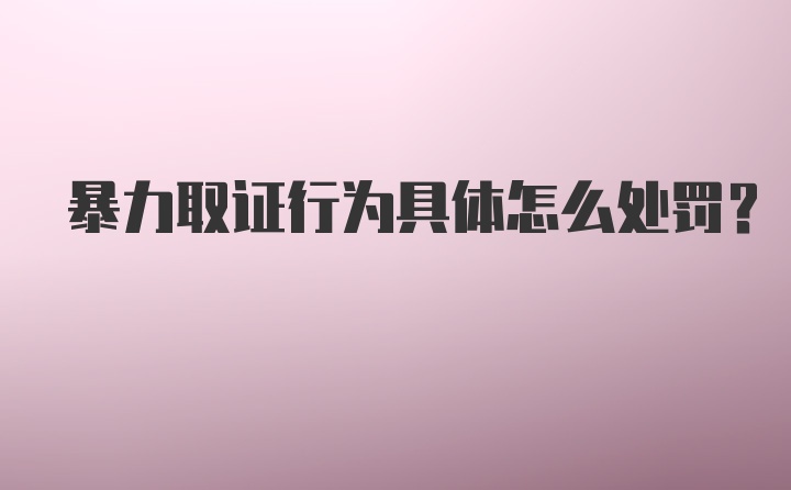 暴力取证行为具体怎么处罚？