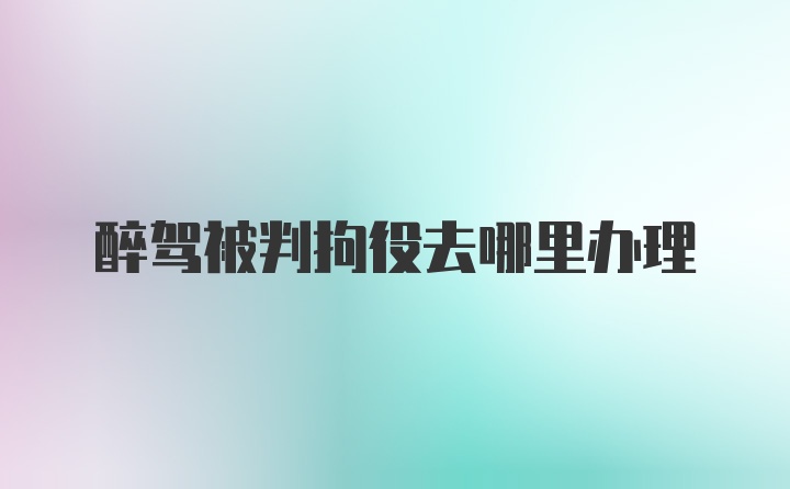 醉驾被判拘役去哪里办理