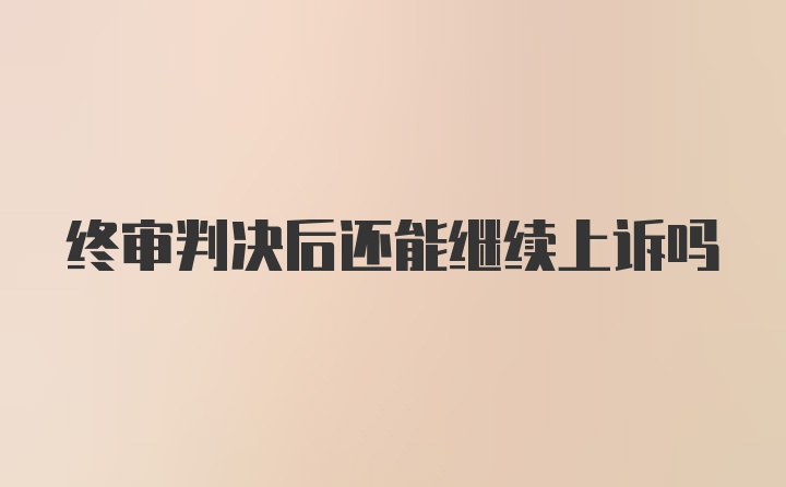 终审判决后还能继续上诉吗