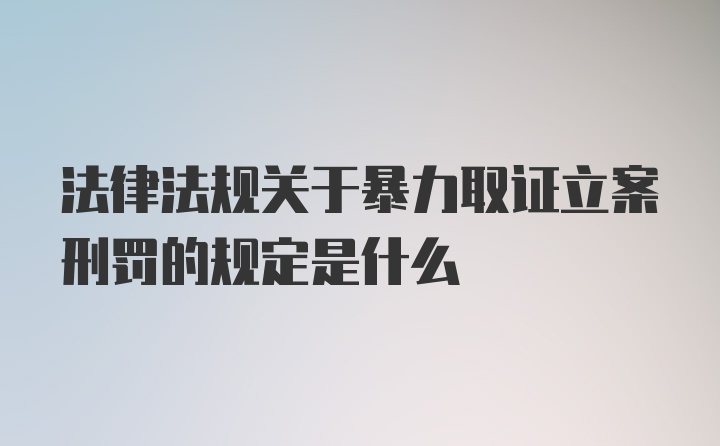 法律法规关于暴力取证立案刑罚的规定是什么