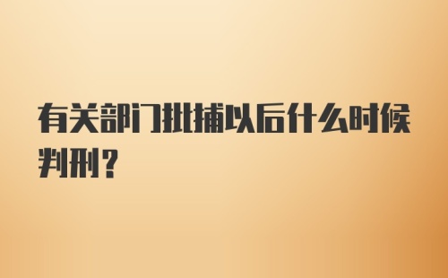 有关部门批捕以后什么时候判刑？