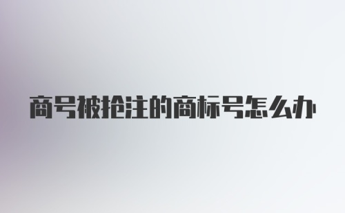 商号被抢注的商标号怎么办
