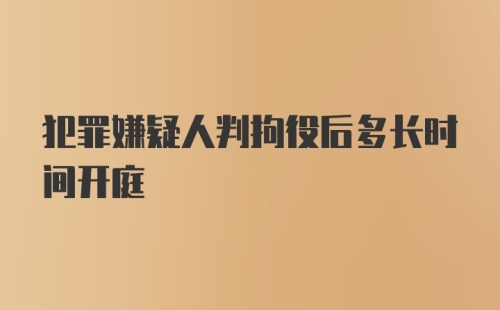 犯罪嫌疑人判拘役后多长时间开庭