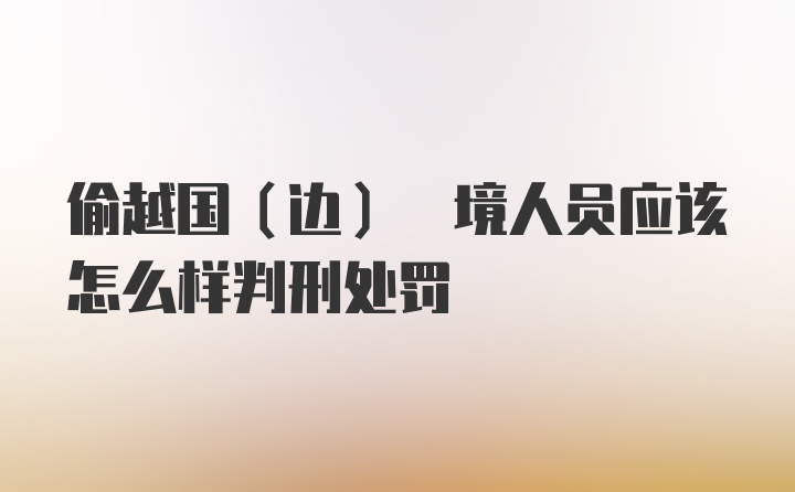 偷越国(边) 境人员应该怎么样判刑处罚