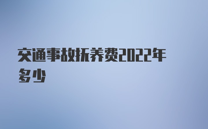 交通事故抚养费2022年多少