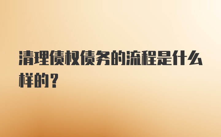 清理债权债务的流程是什么样的?